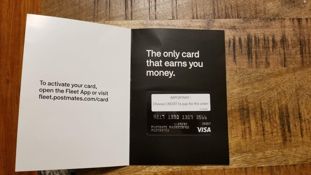 Postmates Debit Card 