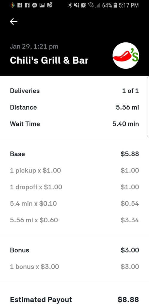 Postmates Second Receipt